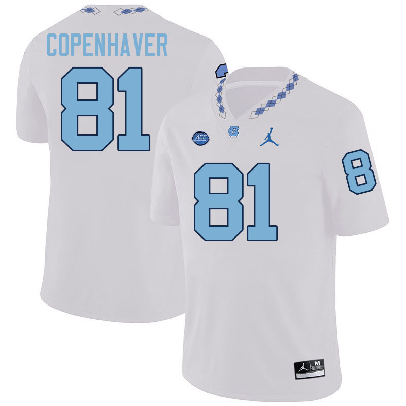 #81 John Copenhaver North Carolina Tar Heels Jerseys,Apparels,Uniforms Stitched-White